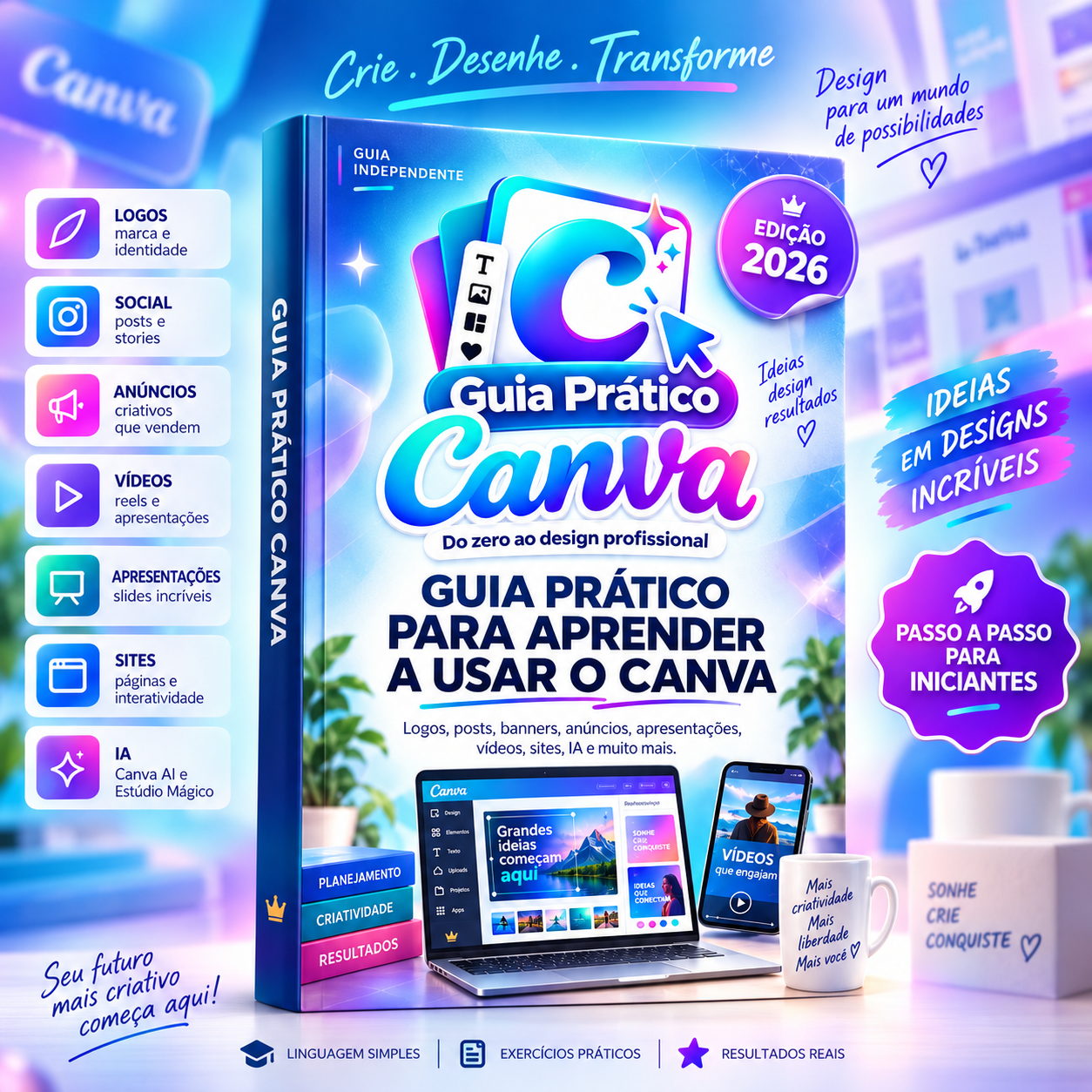 Mockup do ebook Guia Prático Canva